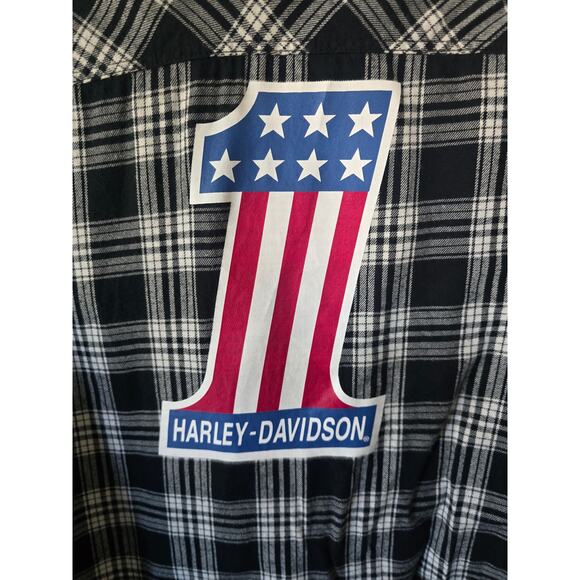 Harley-Davidson #1 Plaid Flannel Shirt - EUC Large - Picture 7 of 8